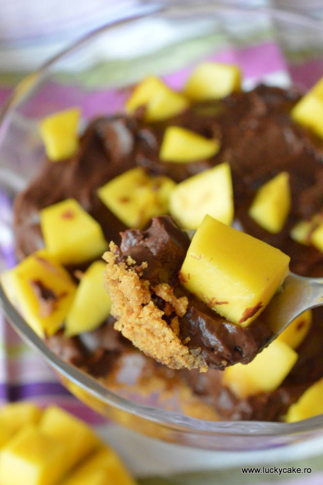 Crema de ciocolata cu mango si biscuiti